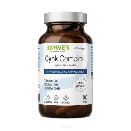 Cynk - pikolinian, cytrynian,diglicynian  - 100kaps